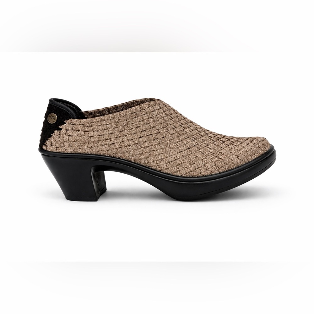 Bernie Mev Chesca Bronze Woven Platform Heel Comfort Shoe NIB